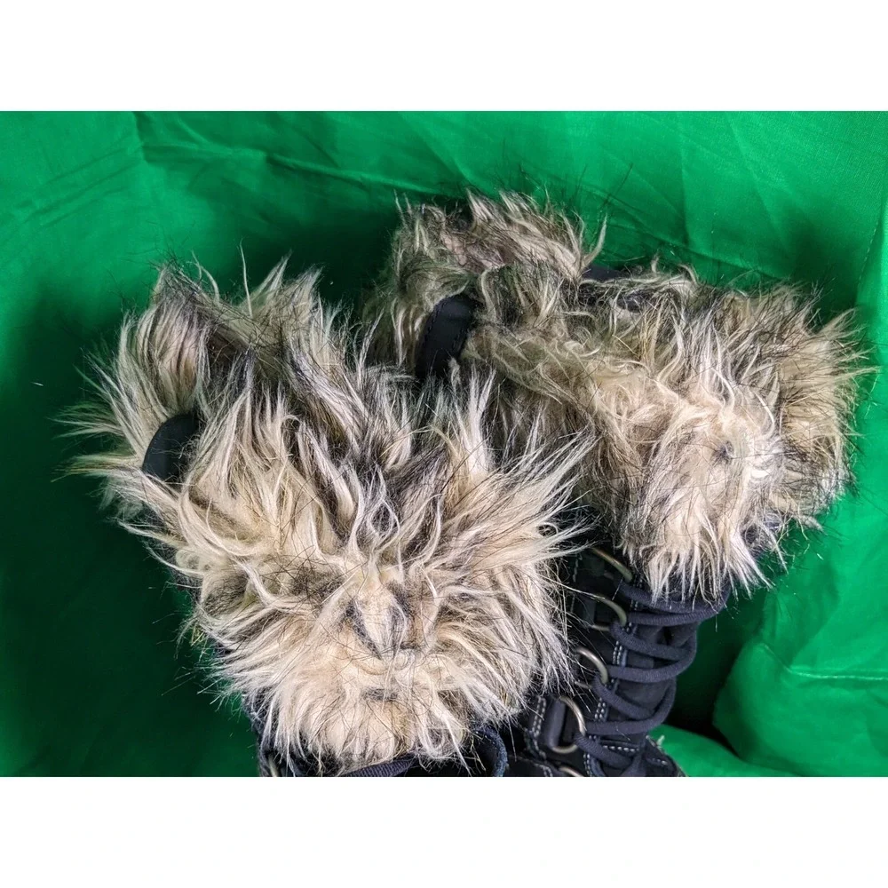 Sorel Womens Joan Of Arctic Fur Waterproof Snow Black Boots NL1540-010 Size 7 - Picture 3 of 10